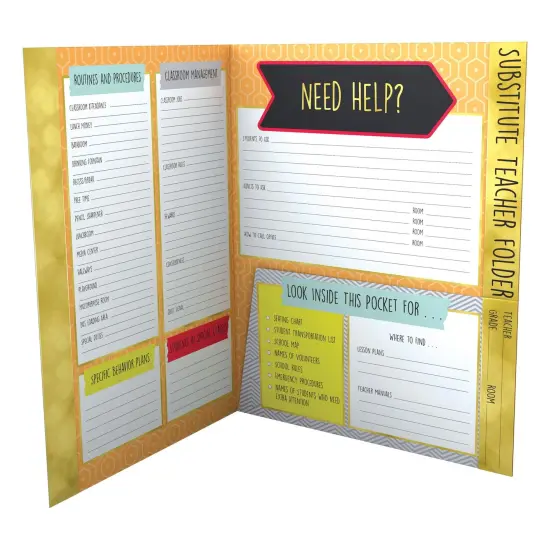 Aim High Substitute Teacher Folder, Grade PK-8, Pack of 6 {4}