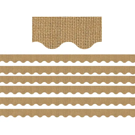Burlap Design Scalloped Border Trim, 35 Feet Per Pack, 6 Packs {1}