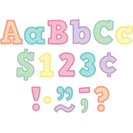 Pastel Pop Bold Block 4" letters Combo Pack, 230 Per Pack, 2 Packs {1}