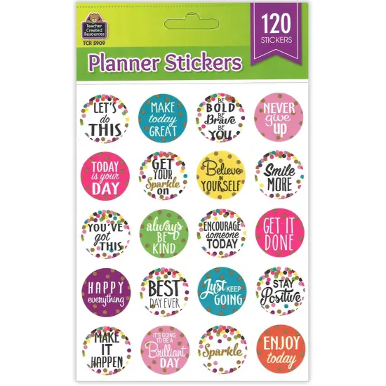 Confetti Words to Inspire Stickers, 120 Stickers Per Pack, 12 Packs {2}