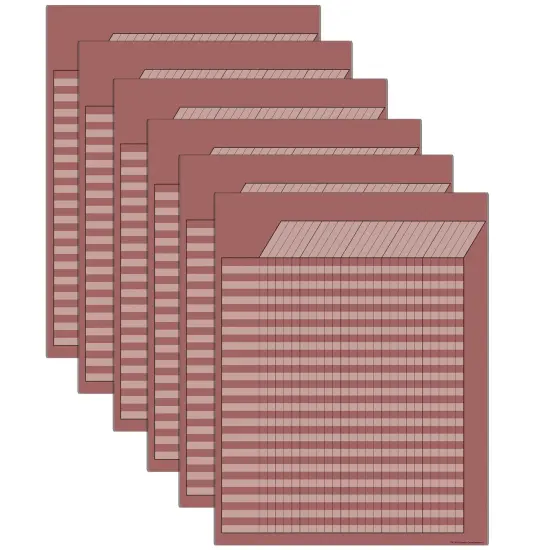 Deep Rose Incentive Write-On/Wipe-Off Chart, Pack of 6 {1}