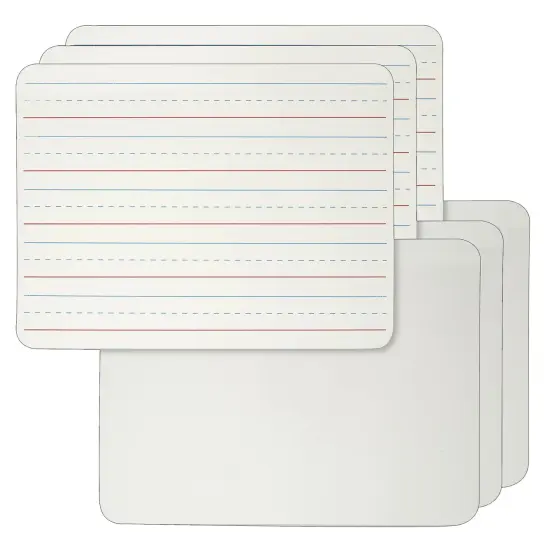 Dry Erase Board, 2-Sided Lined/Plain, 9" x 12", Pack of 6 {1}