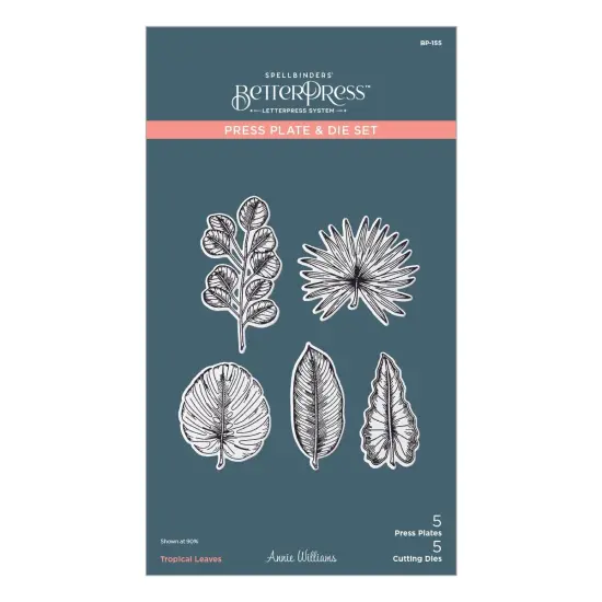 Spellbinders BetterPress Press Plate & Die Set-Tropical Leaves, Propagation Garden {1}