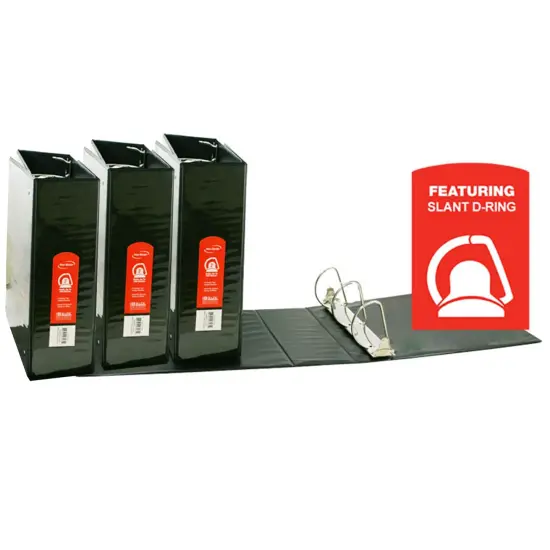 Slant D Ring View Binder with 2 Pockets, 3", Black, Pack of 3 {1}