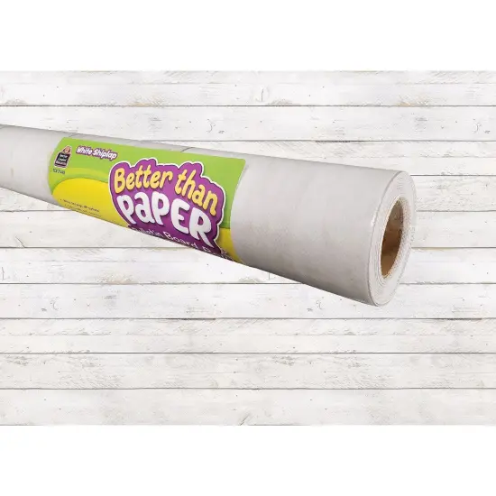 White Shiplap Better Than Paper Bulletin Board Roll, 4' x 12', Pack of 4 {2}
