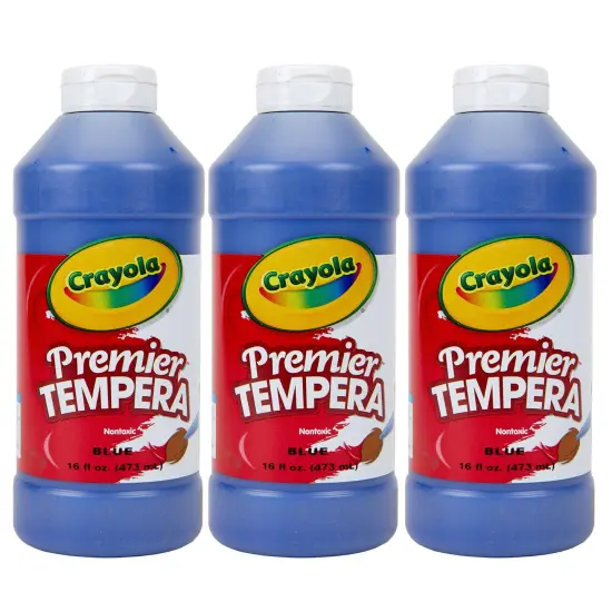 Premier Tempera Paint, 16 oz, Blue, Pack of 3 {1}