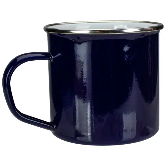 Avon 4.75" Dark Blue and White Metal Varsity Party Coffee Mug {5}
