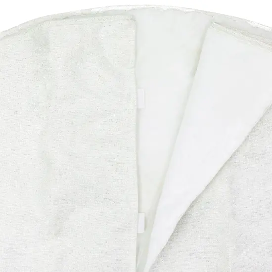Northlight 48" White with Gold Embroidered Snowflakes Christmas Tree Skirt {5}