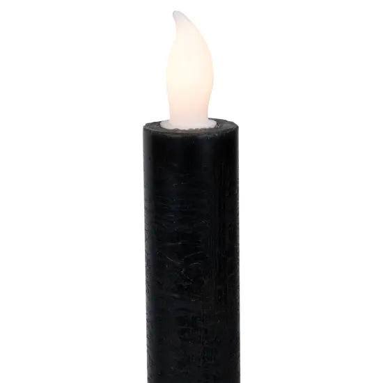 Northlight LED Flickering Flameless Solid Taper Halloween Candles 9.5" - Black - Set of 4 {6}