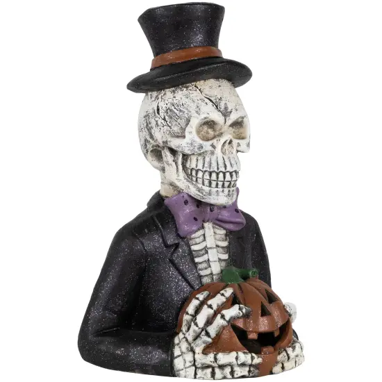 Northlight LED Lighted Skeleton with Jack-O-Lantern Halloween Decoration - 23.5" White {5}