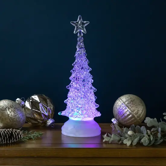 Northlight LED Lighted Acrylic Christmas Tree Decoration - 10.5" - Multi-Color Lights Clear {1}