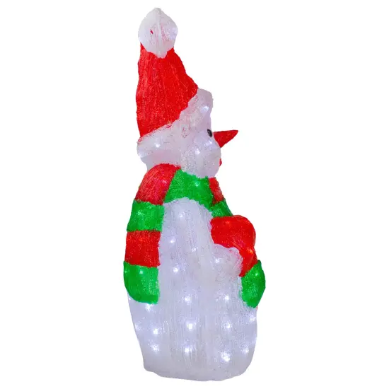 Northlight Lighted Commercial Grade Acrylic Christmas Snowman Display Decoration - 25" White {5}