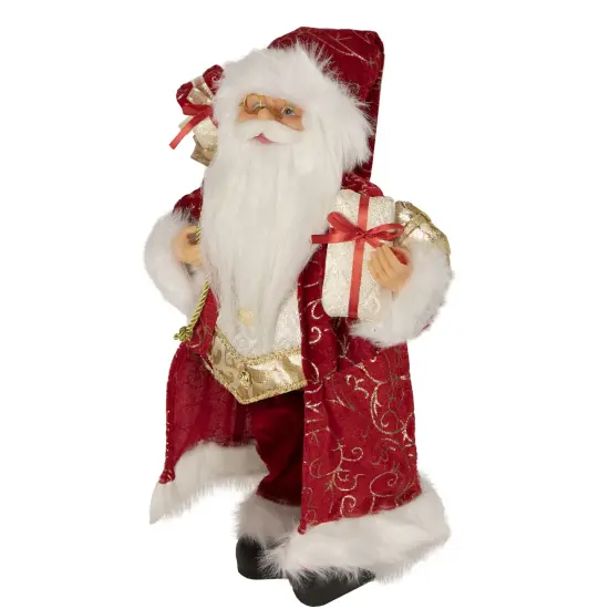 Northlight 16" Red and Gold Filigree Santa Claus with Gifts Christmas Figurine {5}