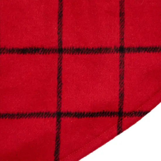 Northlight 48" Red Flannel Christmas Tree Skirt with Buttons {5}