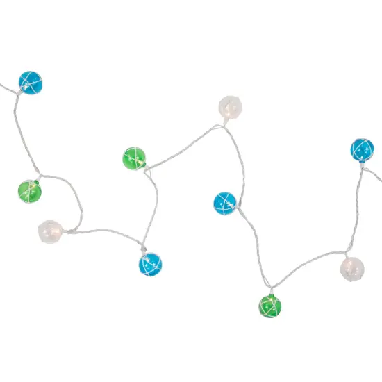 Northlight Multi-Color Globe Christmas Light Set- Clear Lights - 6ft White Wire - 10ct {6}