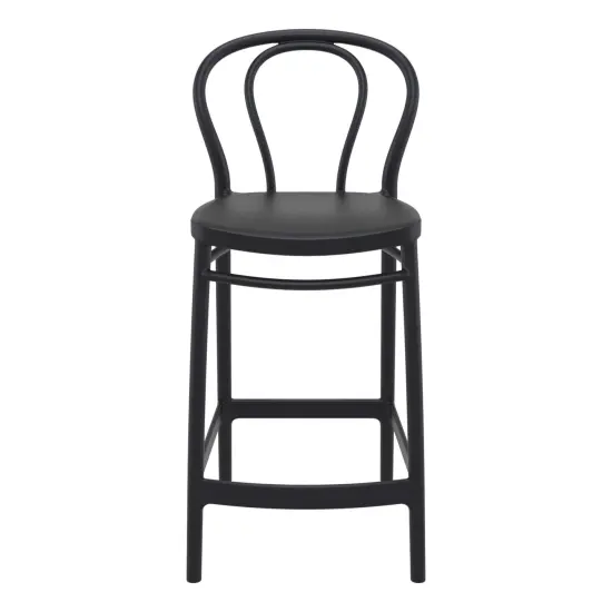 Luxury Commercial Living 37.75" Black Solid Outdoor Patio Counter Stool {4}
