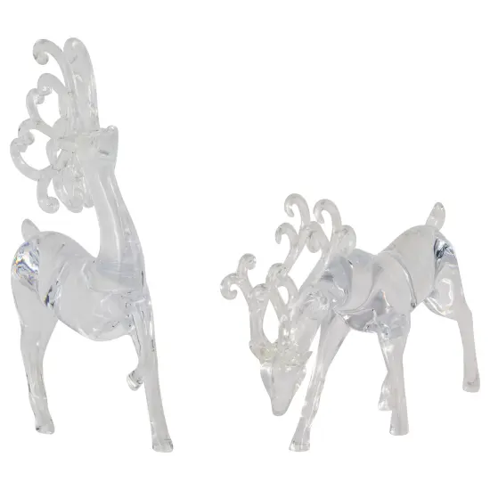 Northlight Standing Reindeer Christmas Figurines - 9.25" - Clear - Set of 2 {4}