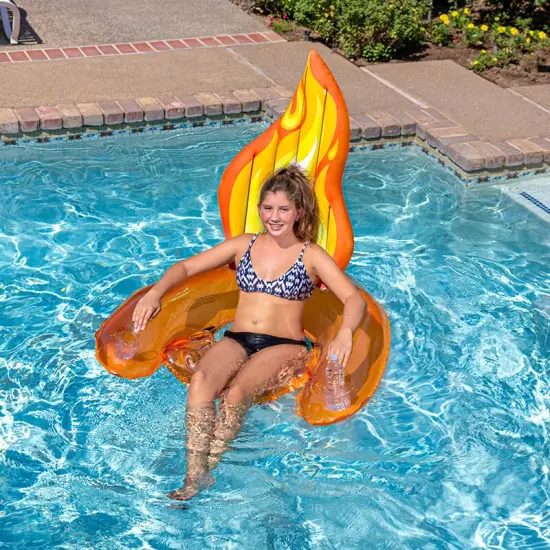Swim Central 60" Inflatable Flame Swimming Pool Sling Chair Pool Float Red {4}