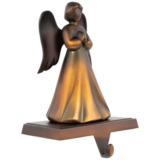 Northlight 7" Copper-tone Praying Angel Metal Christmas Stocking Holder Bronze {4}