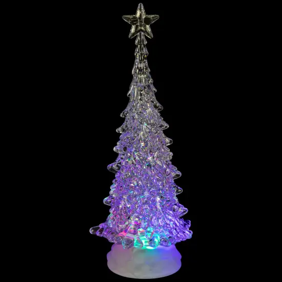 Northlight LED Lighted Acrylic Christmas Tree with Star Decoration - 12" - Multicolor Lights Clear {6}