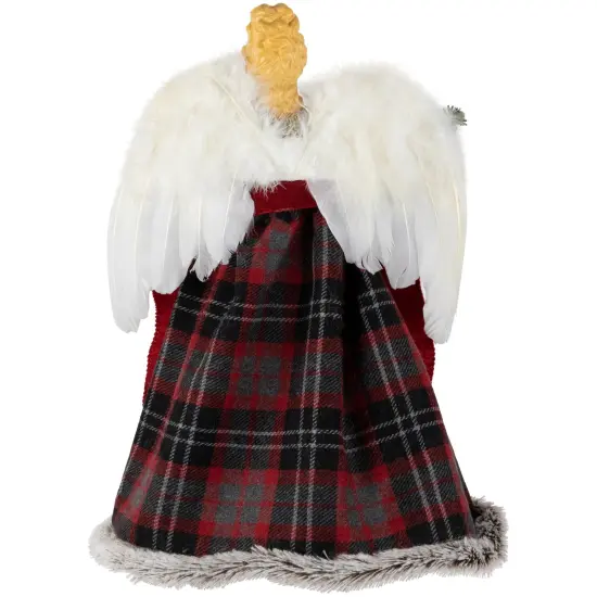 Northlight 16" Red and Plaid Angel Christmas Tree Topper, Unlit {6}