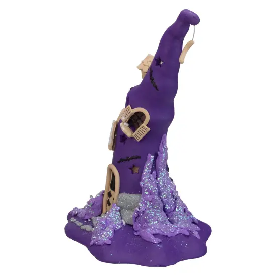 Kurt Adler 10.43" Battery Operated Witches Hat Halloween Table Top Decor White {5}