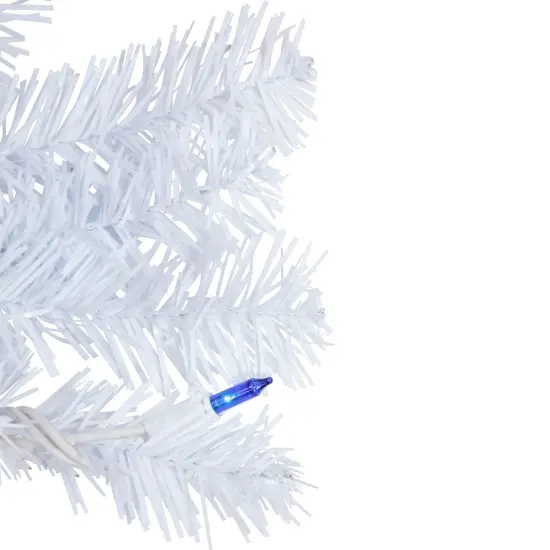 Northlight Pre-Lit Woodbury White Pine Artificial Christmas Wreath - 24" - Blue Lights {4}