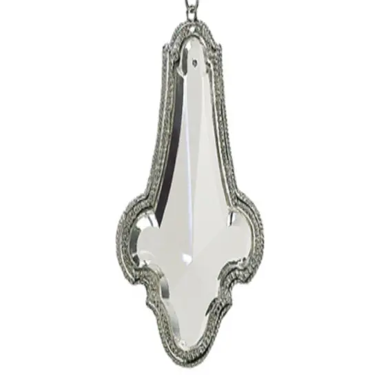 Allstate 8" Silver and Clear Crystal Pendant Christmas Ornament {4}
