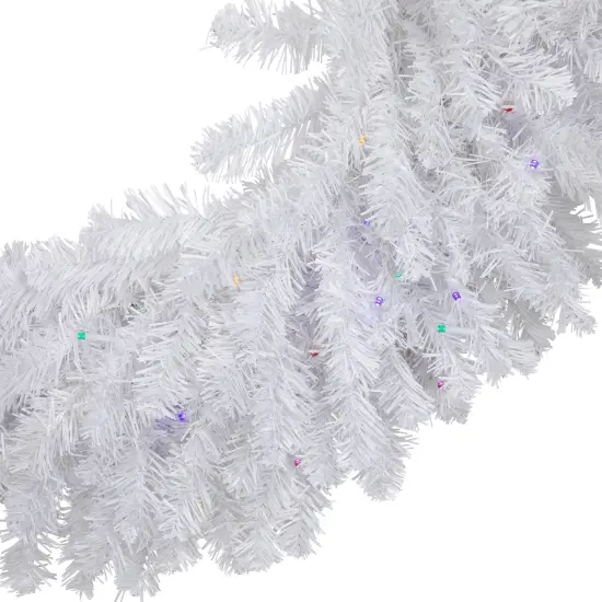 Northlight Pre-Lit White Pine Battery Operated Christmas Wreath - 36" - Multicolor LED Lights {5}
