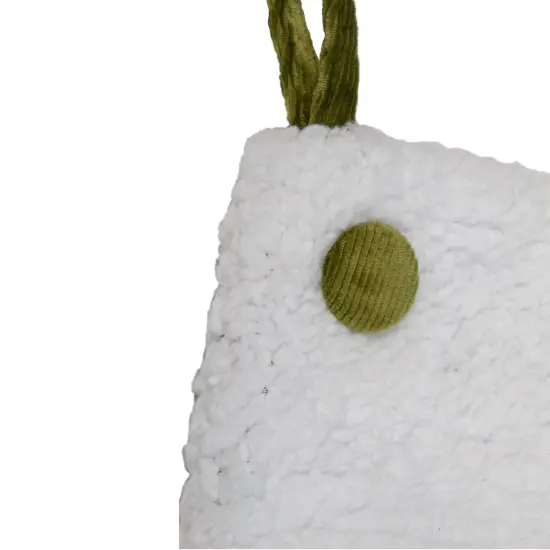 Northlight 20.5-Inch Green and White Corduroy Christmas Stocking {5}