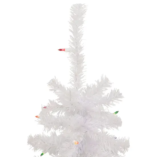 Northlight Pre-Lit Slim Woodbury White Pine Artificial Christmas Tree - 2' - Multi Lights {4}