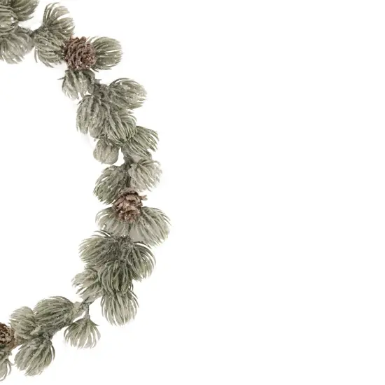 Northlight 12" Mini Frosted Pine Christmas Wreath with Pine Cones Green {4}
