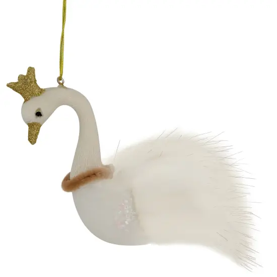 Northlight 4.5" White Swan Glass Christmas Ornament {4}