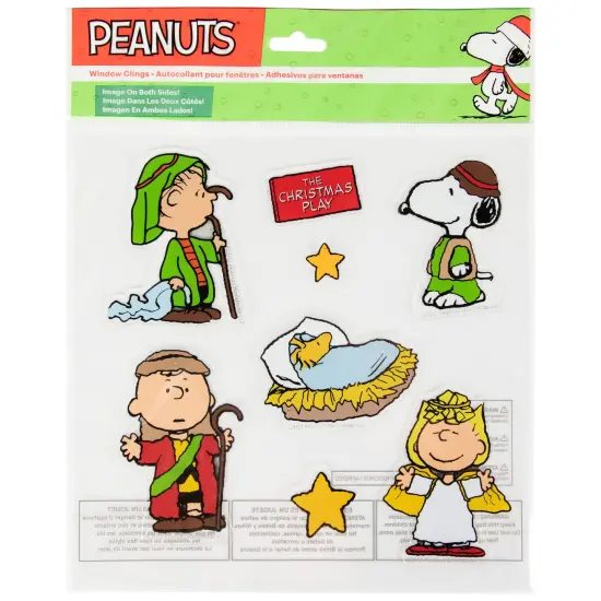 Northlight 8-Piece Peanuts Christmas Nativity Double Sided Window Cling Decorations Multi {6}