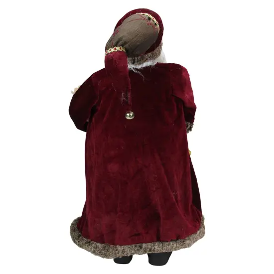 Northlight 24" Burgundy Santa Claus with Teddy Bear Christmas Figure Red {5}