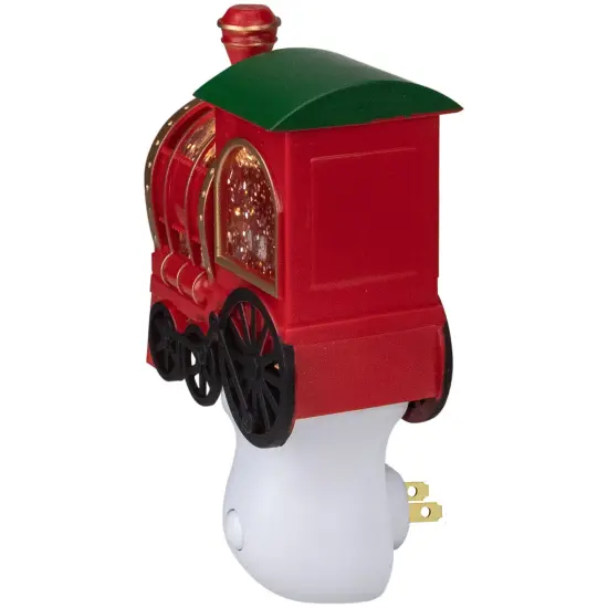 Roman Glittery Bubble Lamp Christmas Train Night Light - 6.5" Red {6}