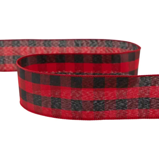 Northlight Black and Red Check Plaid Wired Craft Christmas Ribbon 2.5" x 10 Yards {6}