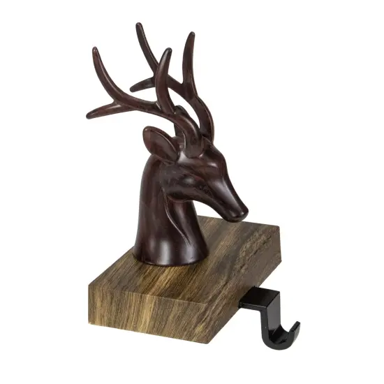 Northlight 7.5" Brown Marbled Buck Deer Head Christmas Stocking Holder {4}