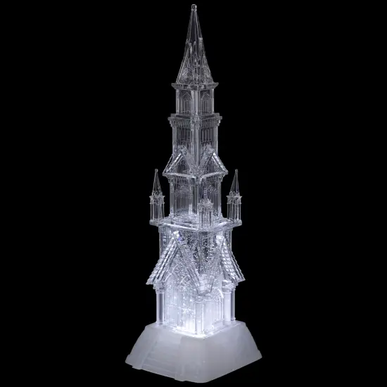 Northlight LED Lighted Castle Acrylic Christmas Decoration - 17.5" Clear {5}
