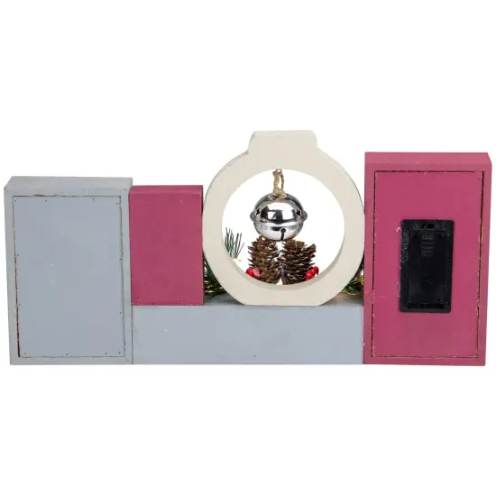 Northlight LED Lighted "Noel Holly Jolly Christmas" Holiday Sign with Jingle Bell - 13" Gray {6}