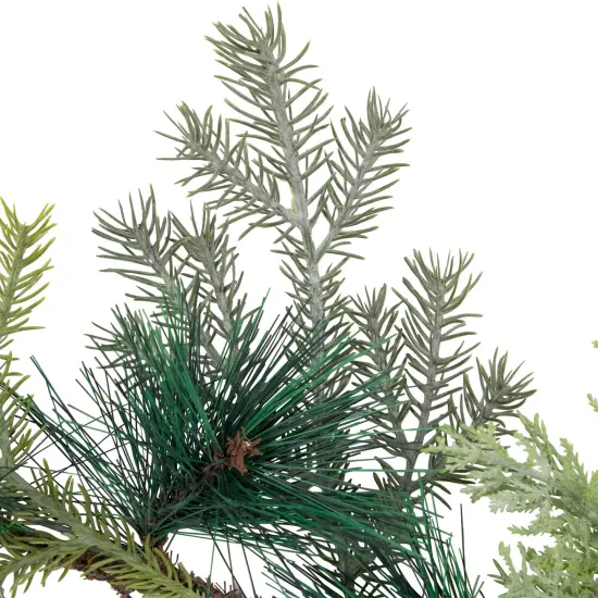 Northlight 5' x 6" Pine Cone and Cedar Artificial Christmas Garland, Unlit Green {7}