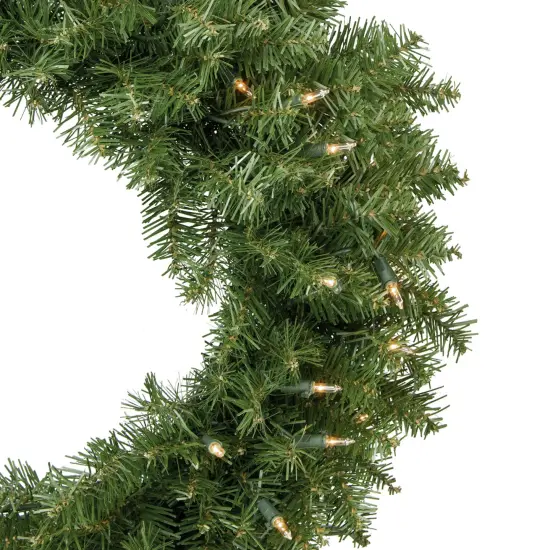 Northlight Pre-Lit Artificial Rockwood Pine Christmas Wreath - 24" - Clear Lights Green {4}