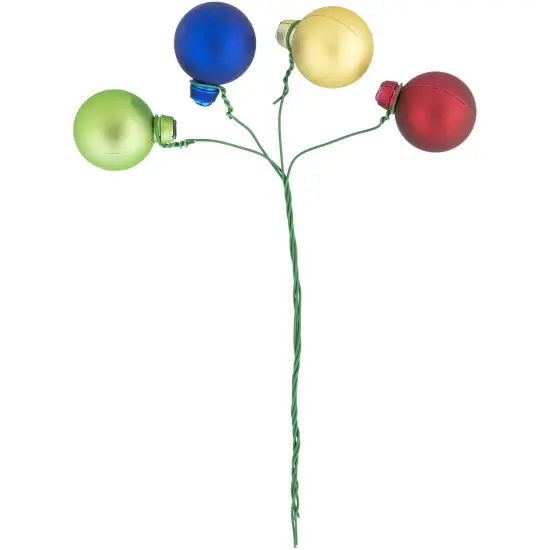 Northlight Shatterproof Ball Ornament Christmas Pick - 6.75" - Multicolor {7}