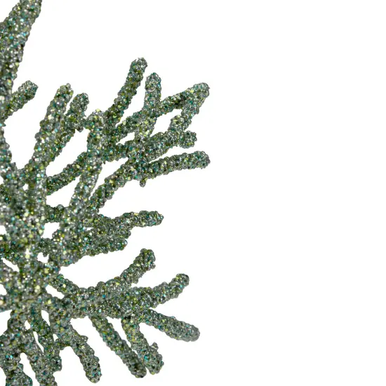 Northlight Glitter Snowflake Christmas Ornament - 7.5" - Green {7}