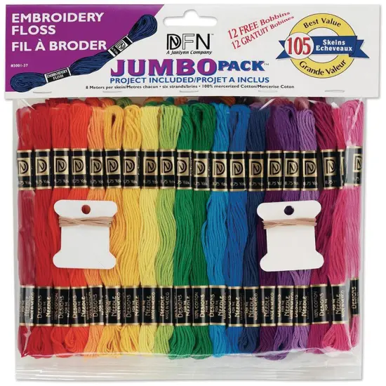 Janlynn Cotton Embroidery Floss Jumbo Pack 8.7yd 105/Pkg-Assorted Colors {1}