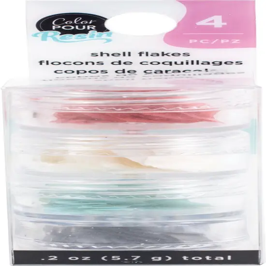 American Crafts Color Pour Resin Mix-Ins-Shell Flakes - Primary 4/Pkg {1}