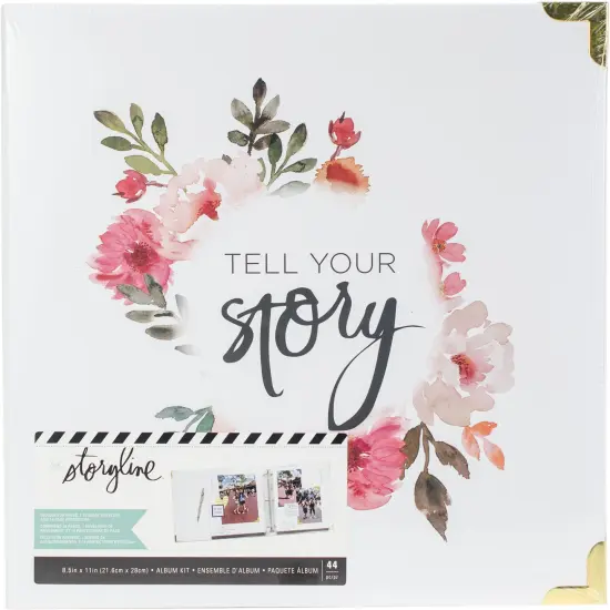 Heidi Swapp Storyline2 D-Ring Album 8.5"X11"-White Floral {1}