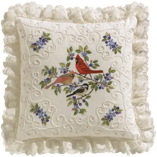 Janlynn Candlewicking Embroidery Kit 14"X14"-Birds & Berries-Stitched In Thread {1}