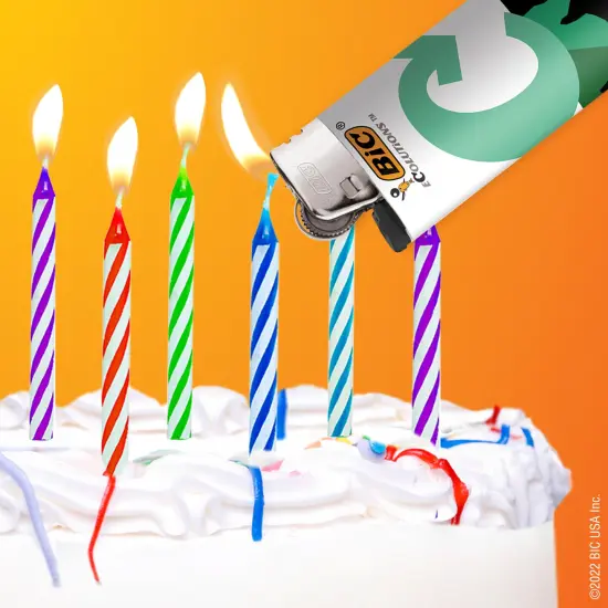 BIC Ecolutions Pocket Lighter, 6-Pack of Ecofriendly Candle Lighters, 100% Recycled Packaging and 55% Recycled Metal, 30% Carbon Offset {5}