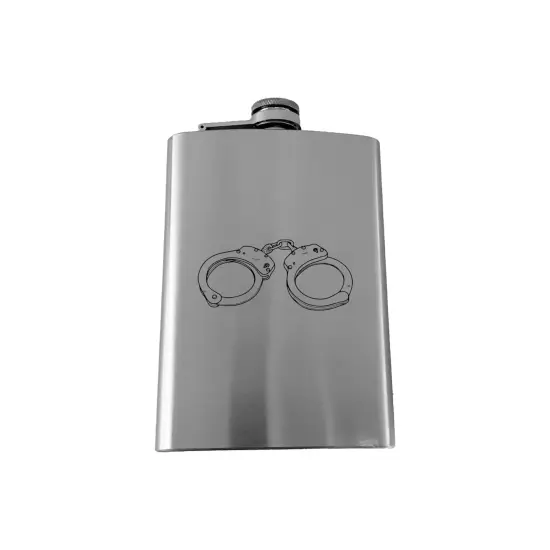 CUSTOM FLASK - Handcuffs 8OZ RED FLASK {2}